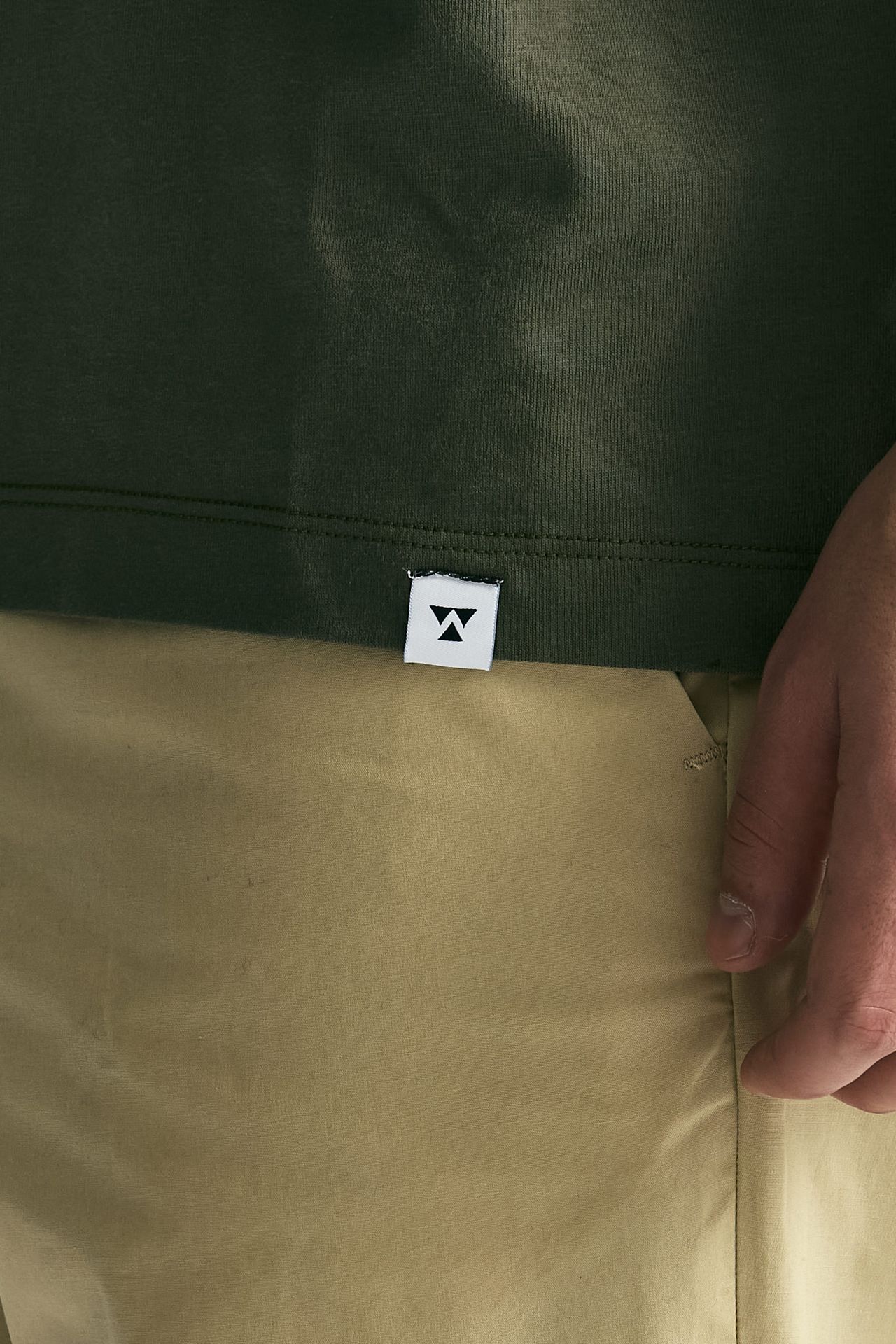 T-shirt in cotone verde men Woc - 5