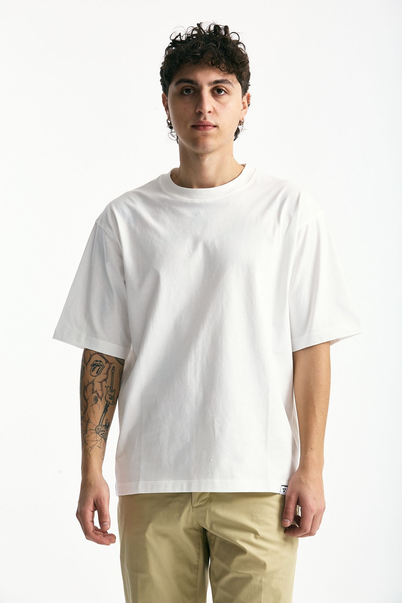 T-shirt in cotone bianco men Woc - 1