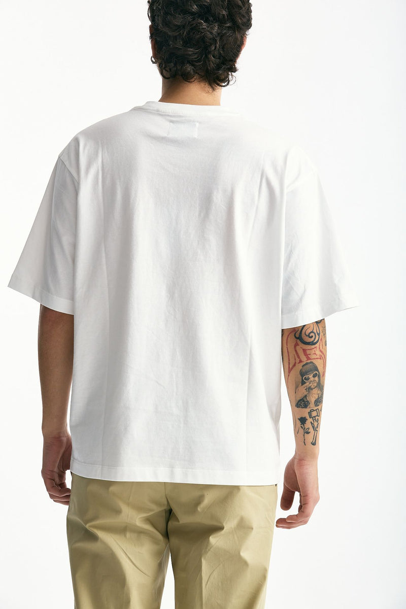 T-shirt in cotone bianco men Woc - 3