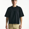 T-shirt boxy in cotone nero men Woc - 6