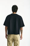 T-shirt boxy in cotone nero men Woc - 4