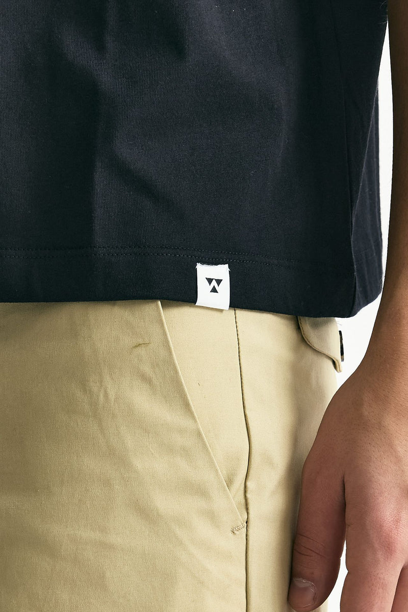 T-shirt boxy in cotone nero men Woc - 5