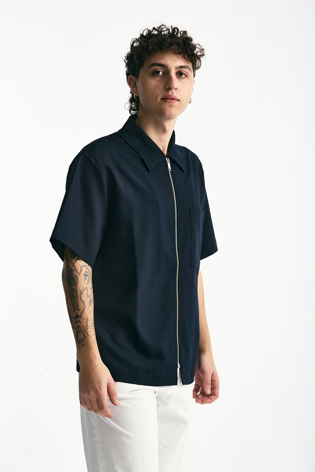 Camicia mezza manica blu men Woc - 3