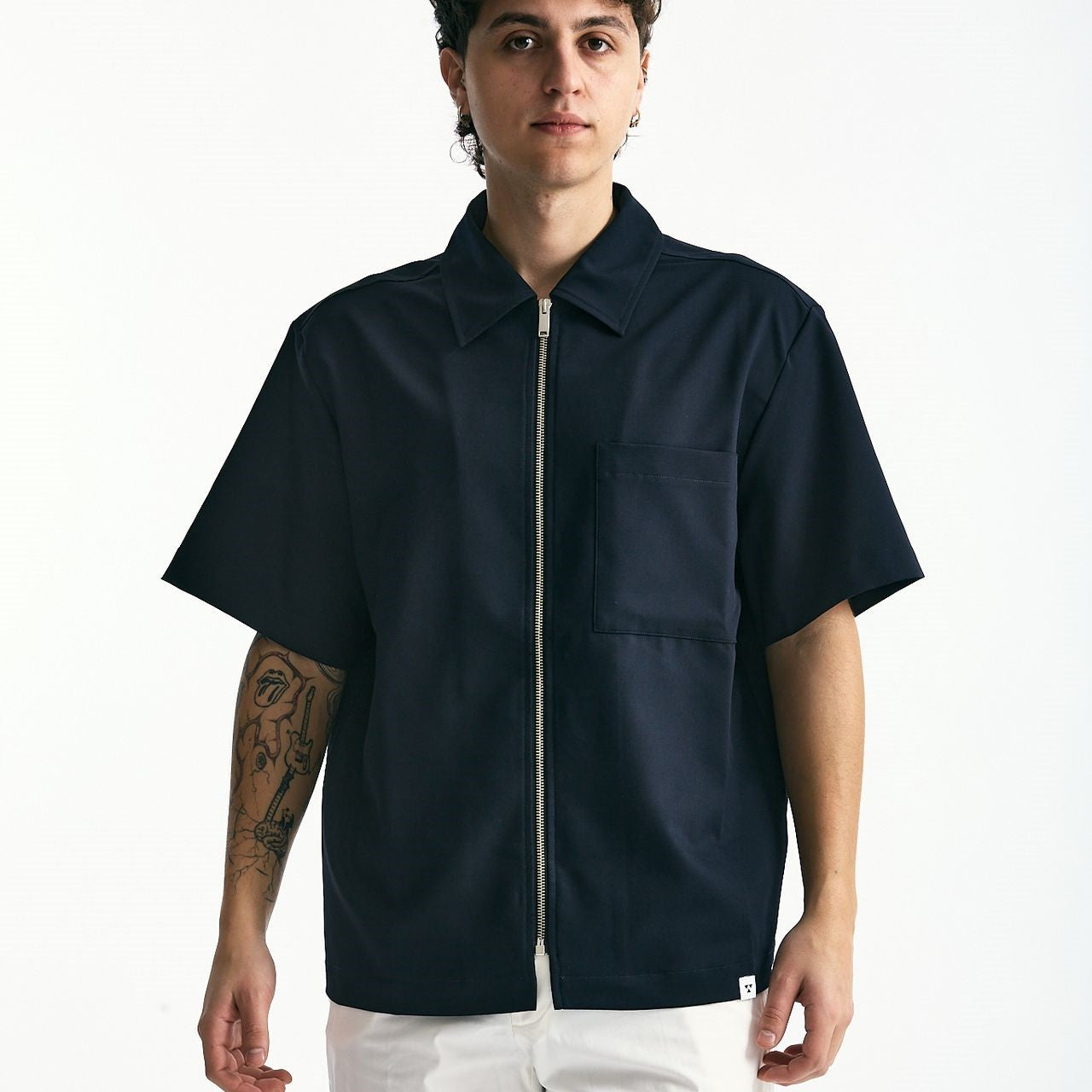 Camicia mezza manica blu men Woc - 7