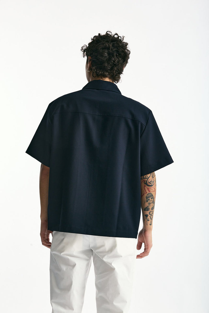 Camicia mezza manica blu men Woc - 4