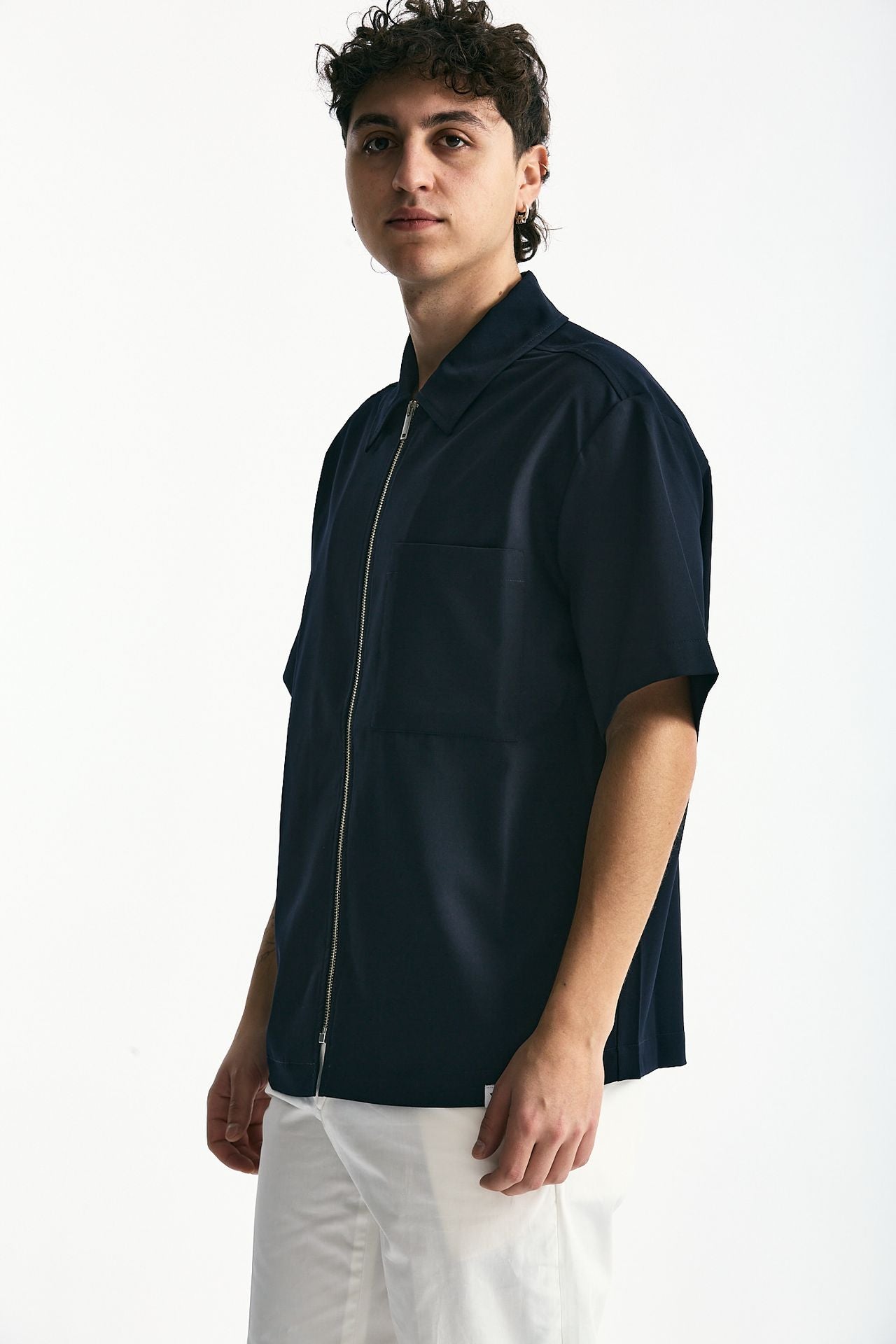 Camicia mezza manica blu men Woc - 1