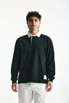 Polo in cotone nero lavato men Woc - 2