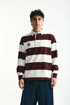 Polo in cotone Rigato bianco e bordeaux men Woc - 1