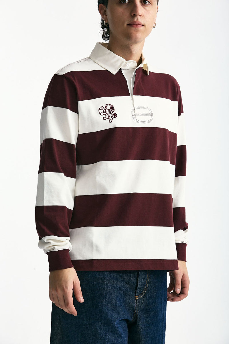 Polo in cotone Rigato bianco e bordeaux men Woc - 2