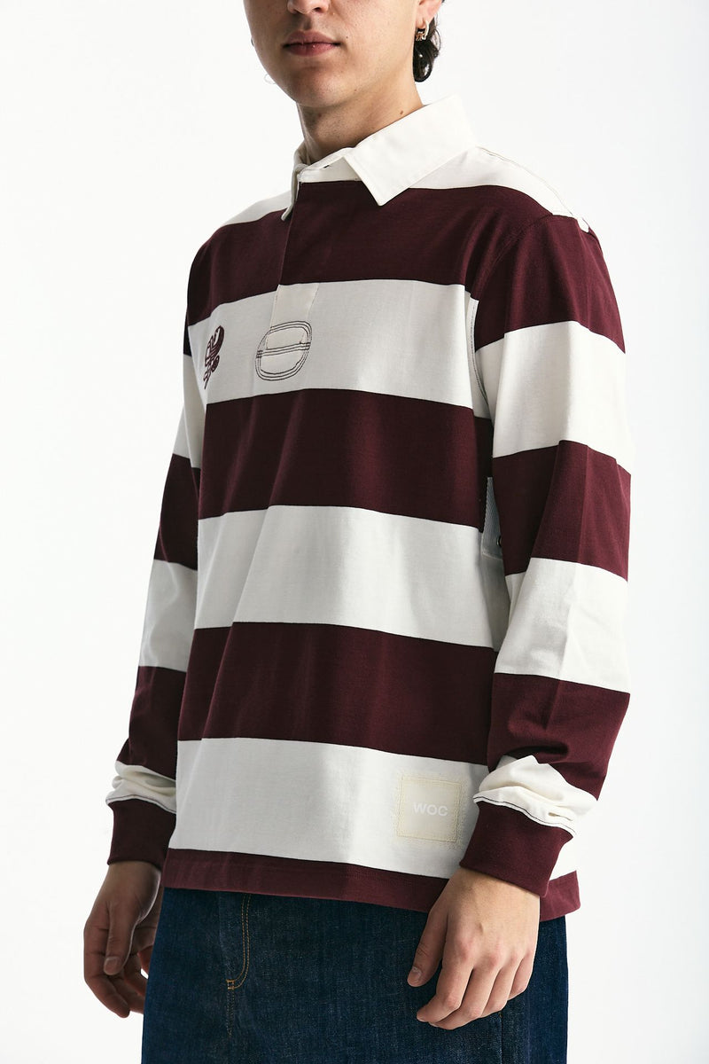 Polo in cotone Rigato bianco e bordeaux men Woc - 4