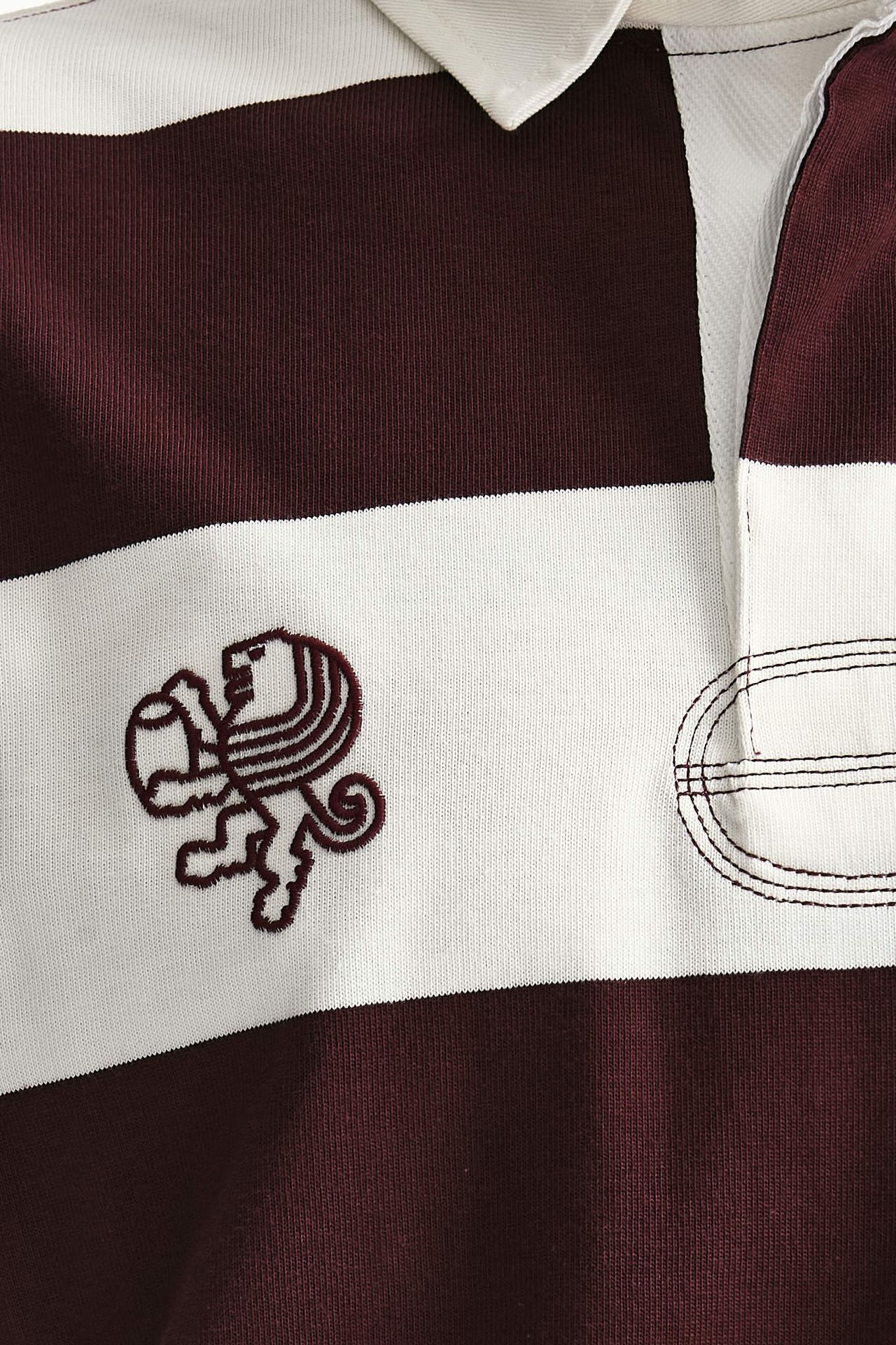Polo in cotone Rigato bianco e bordeaux men Woc - 5