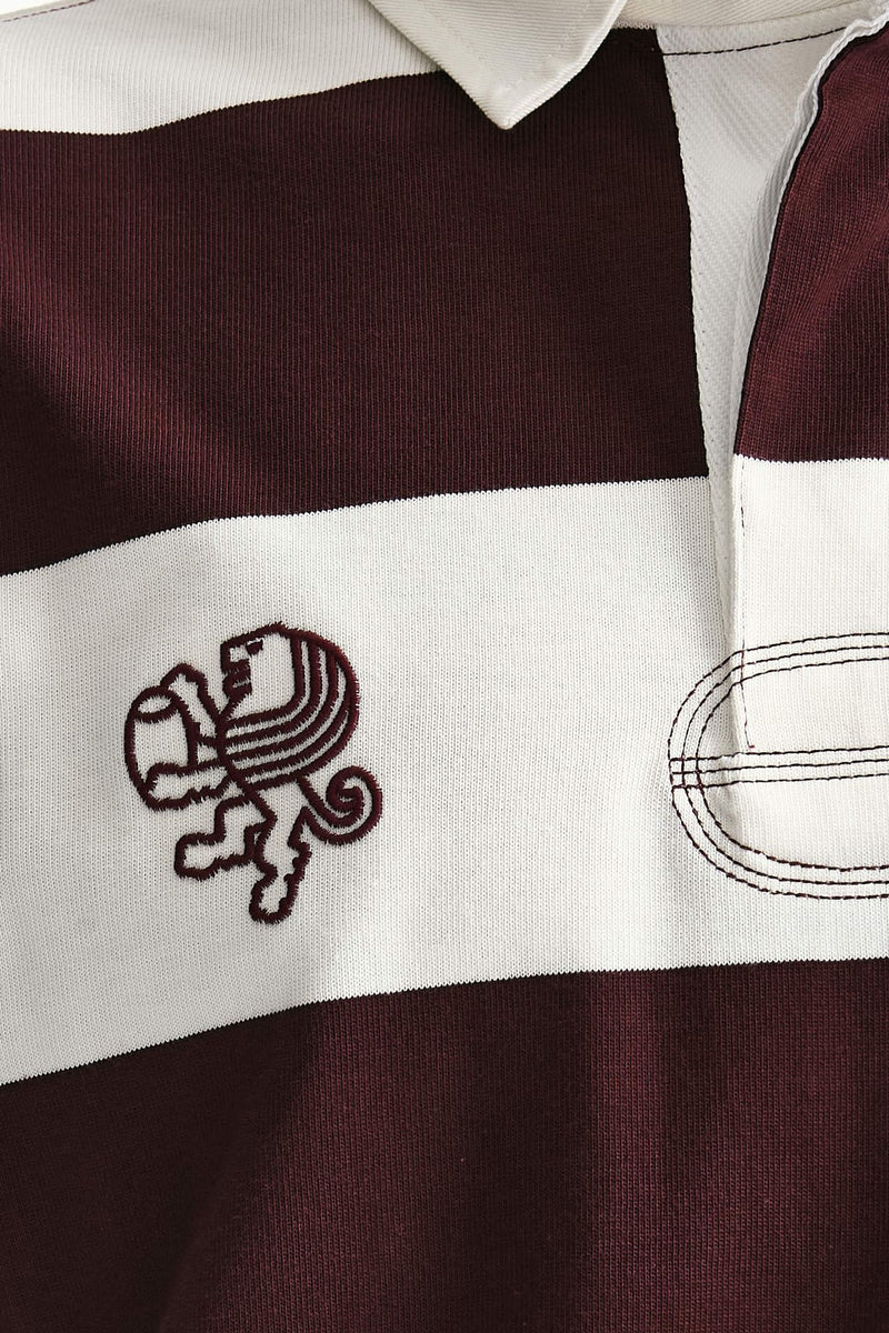 Polo in cotone Rigato bianco e bordeaux men Woc - 5