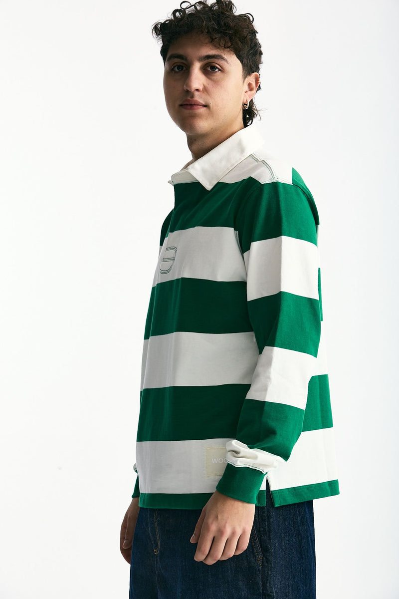 Polo in cotone Rigato bianco e verde men Woc - 4