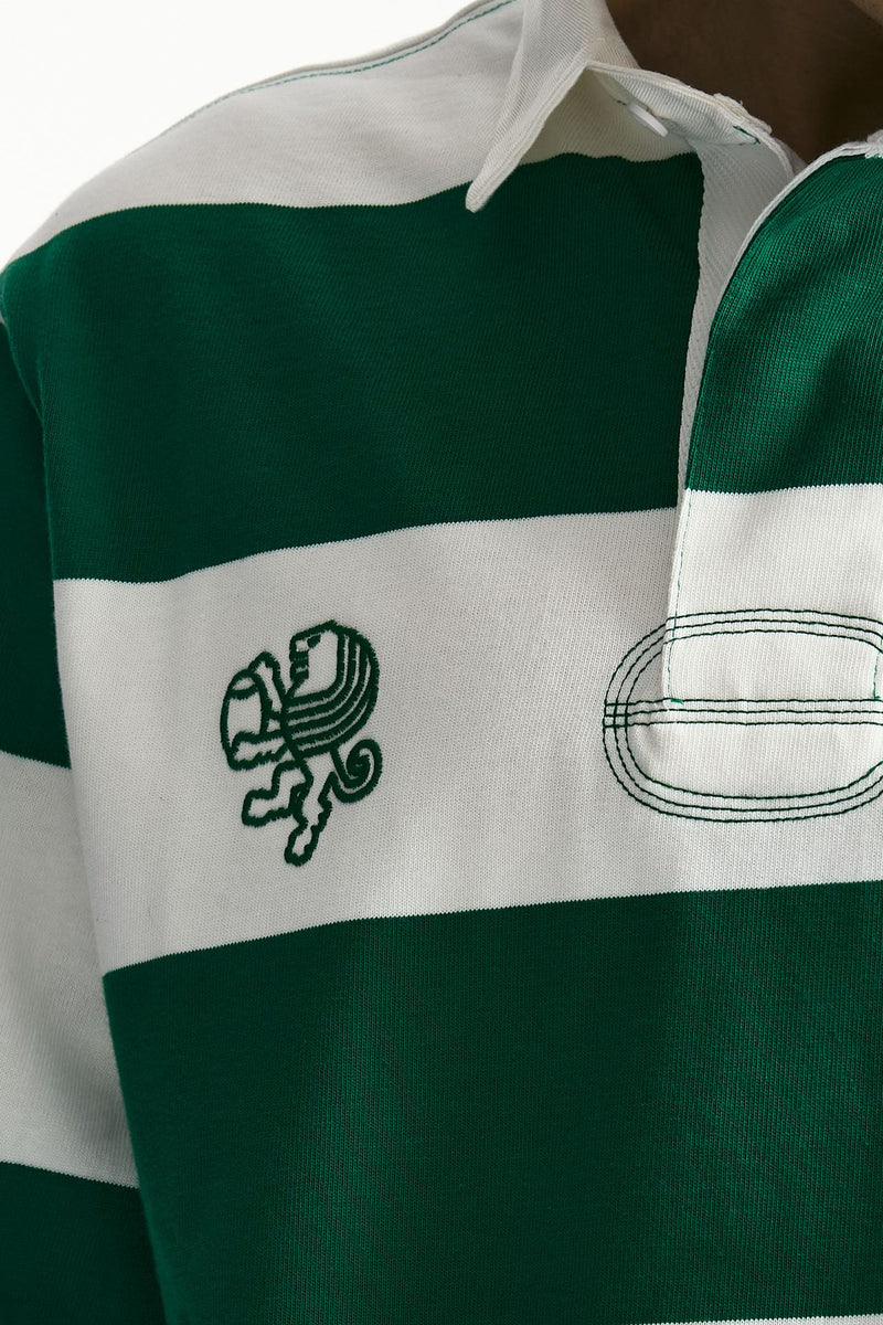 Polo in cotone Rigato bianco e verde men Woc - 5