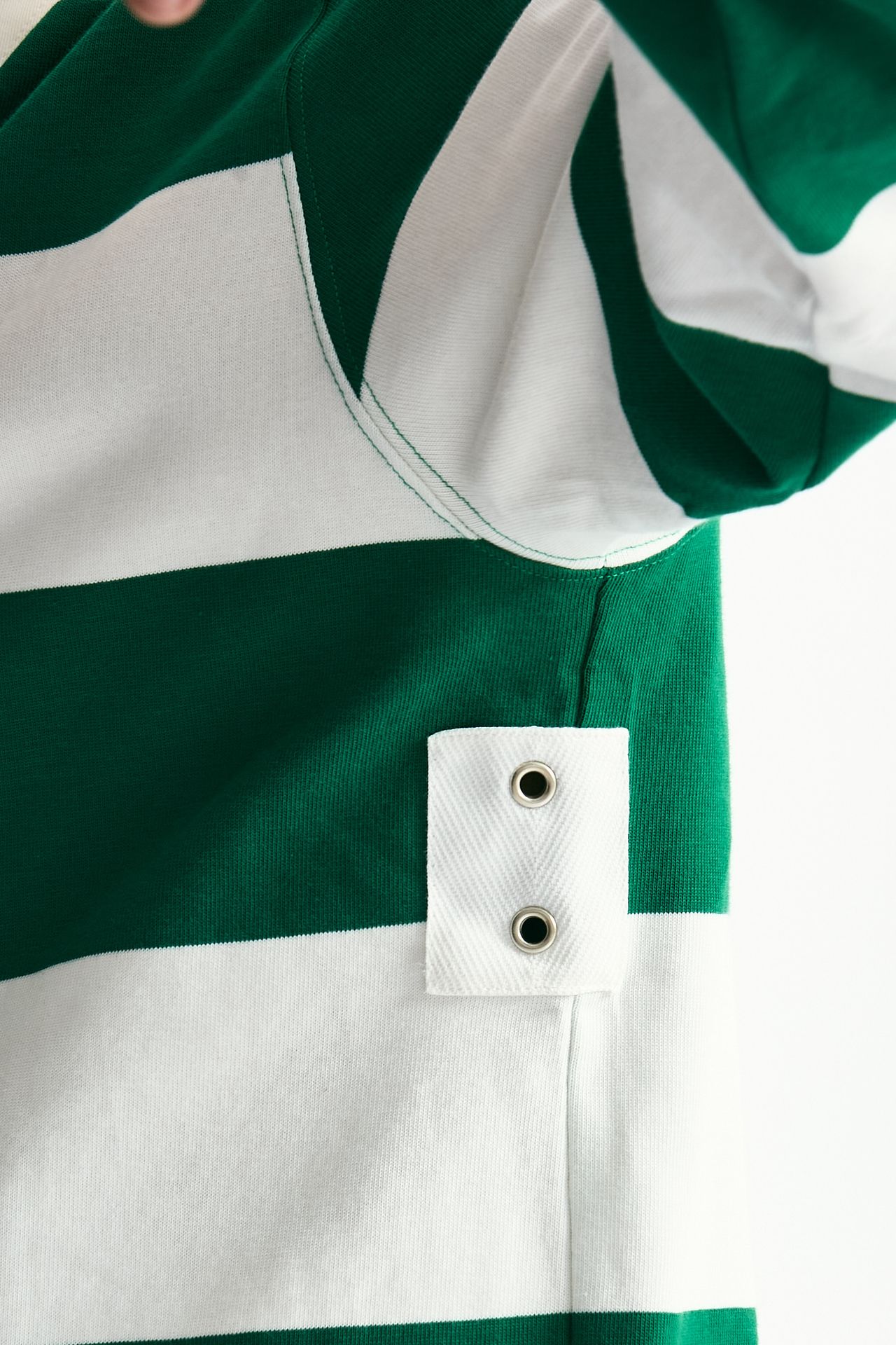 Polo in cotone Rigato bianco e verde men Woc - 6