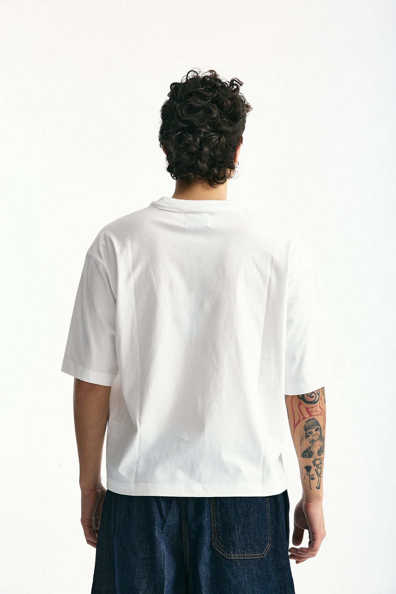 T-shirt in cotone bianco men Woc - 4