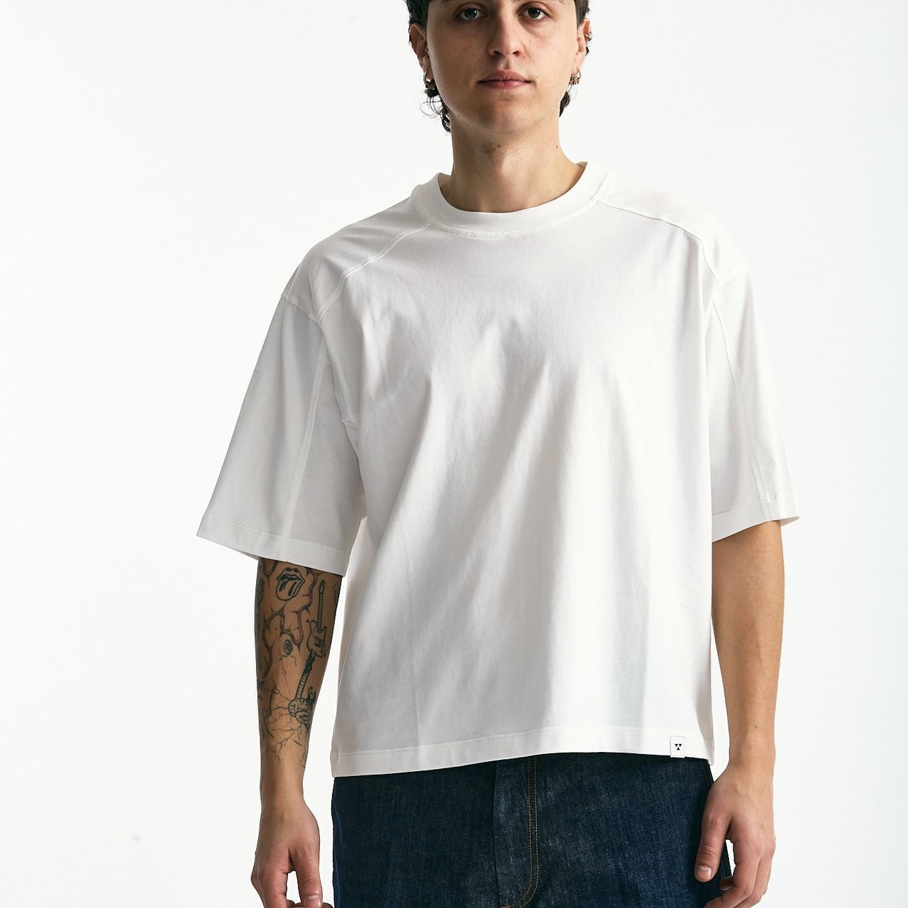 T-shirt in cotone bianco men Woc - 7