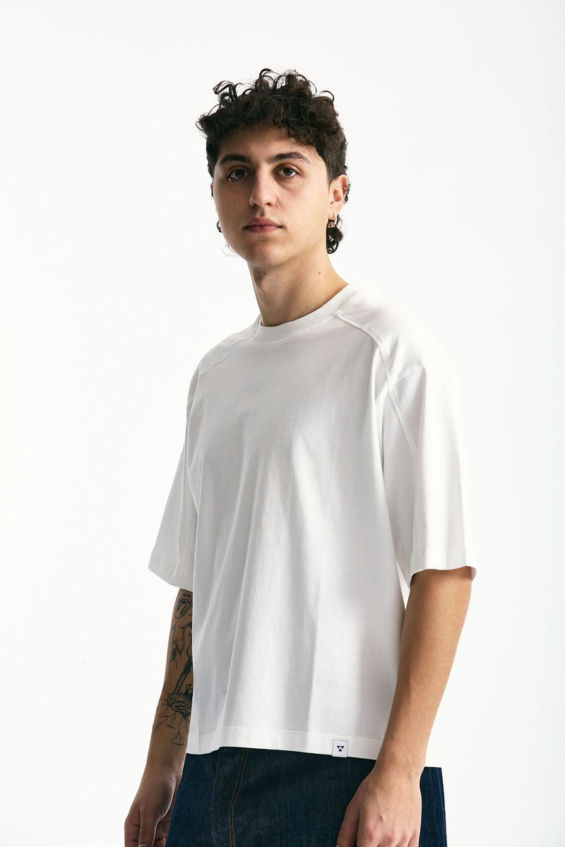 T-shirt in cotone bianco men Woc - 1