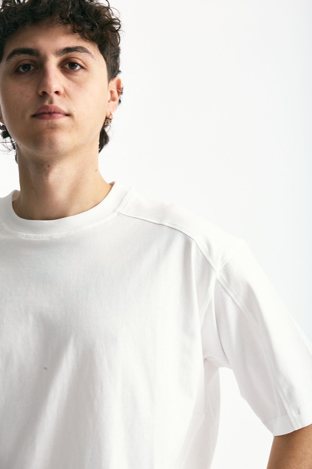T-shirt in cotone bianco men Woc - 6