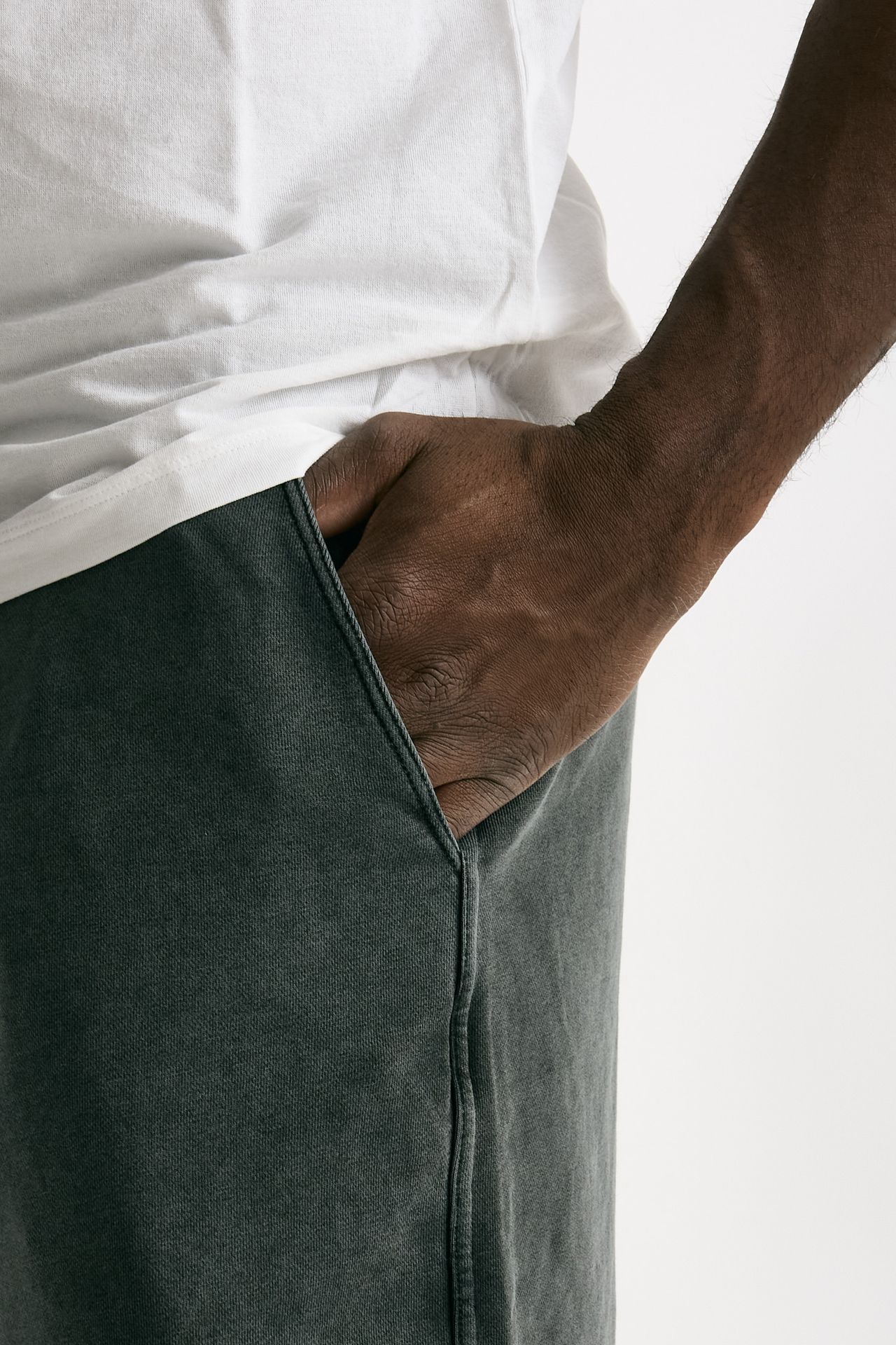Bermuda felpa in cotone grigio men Woc - 6