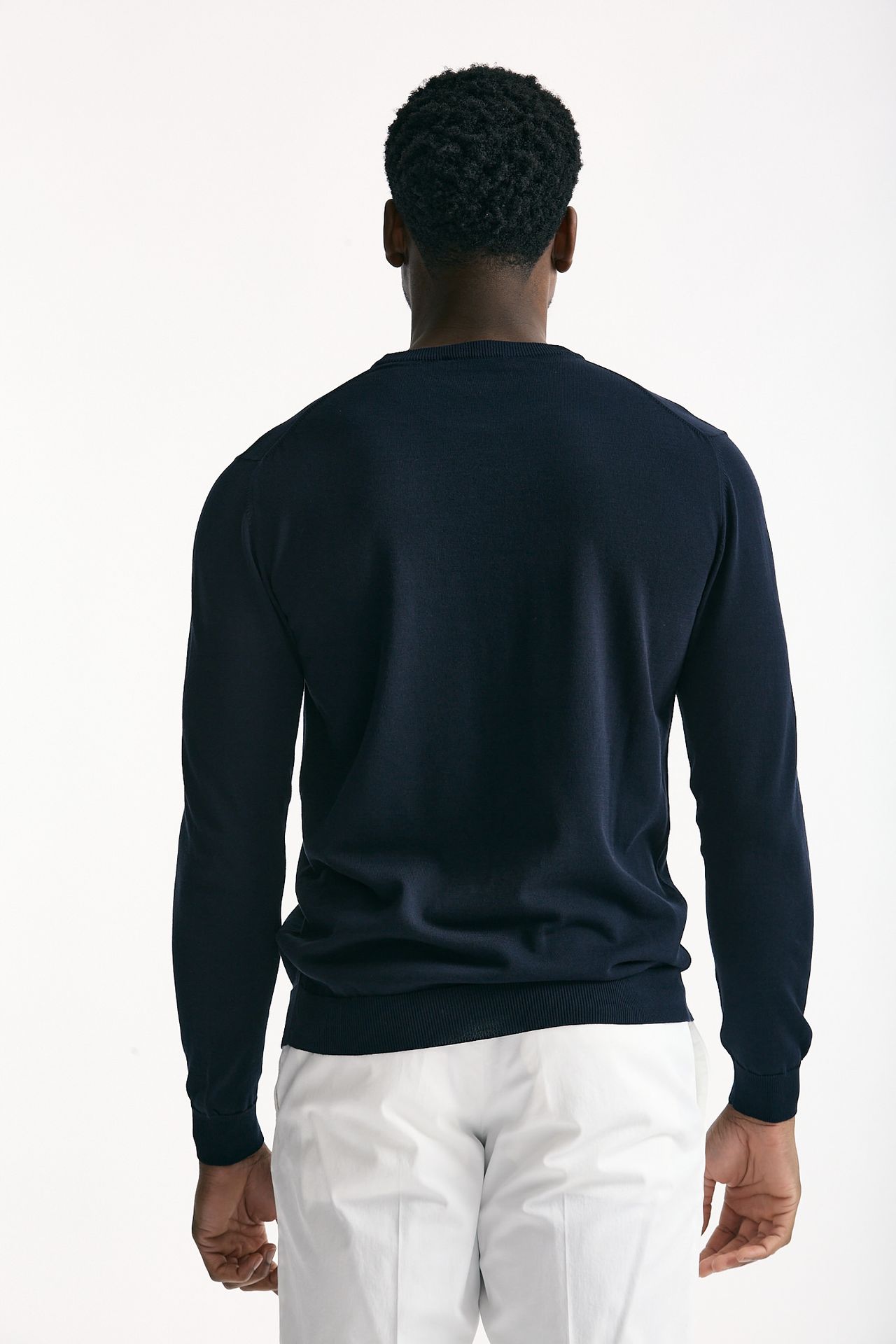 Maglia girocollo in cotone blu men Zanone - 3