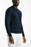 Maglia girocollo in cotone blu men Zanone - 4