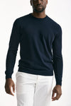 Maglia girocollo in cotone blu men Zanone - 5