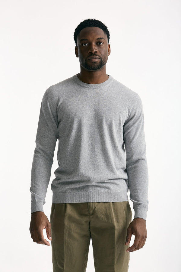 Maglia girocollo in cotone grigio men Zanone