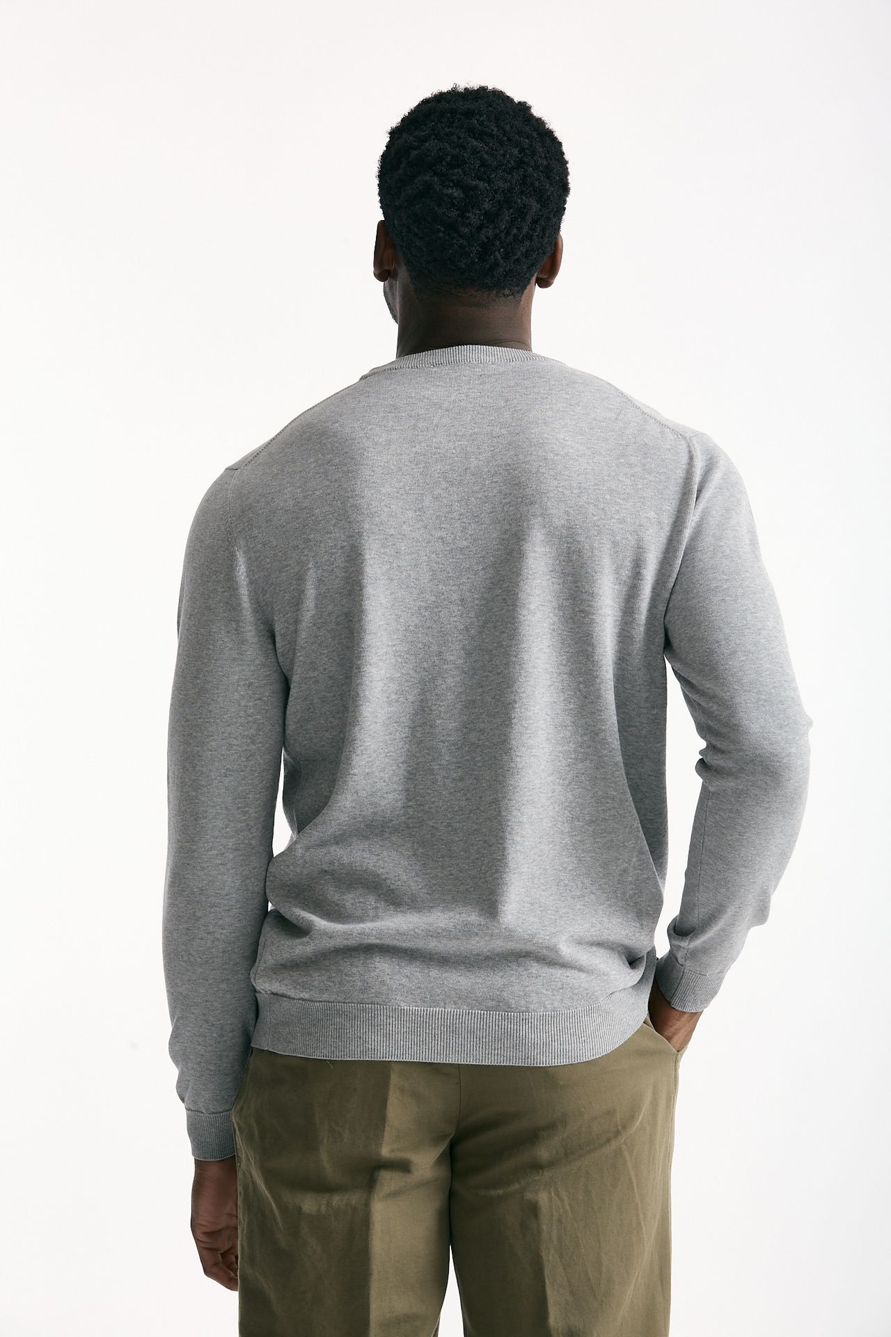 Maglia girocollo in cotone grigio men Zanone - 4