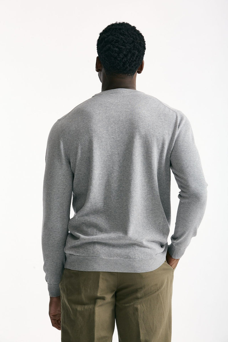 Maglia girocollo in cotone grigio men Zanone - 4