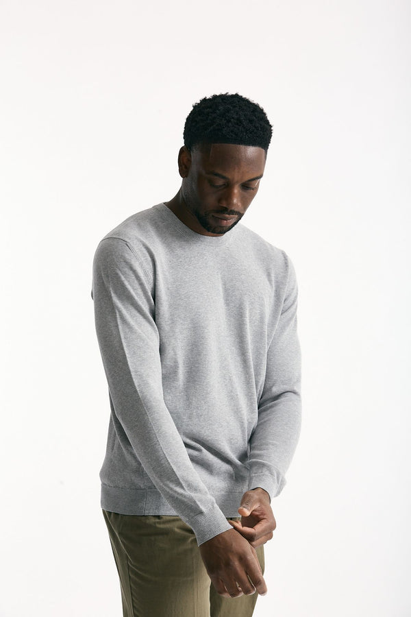 Maglia girocollo in cotone grigio men Zanone