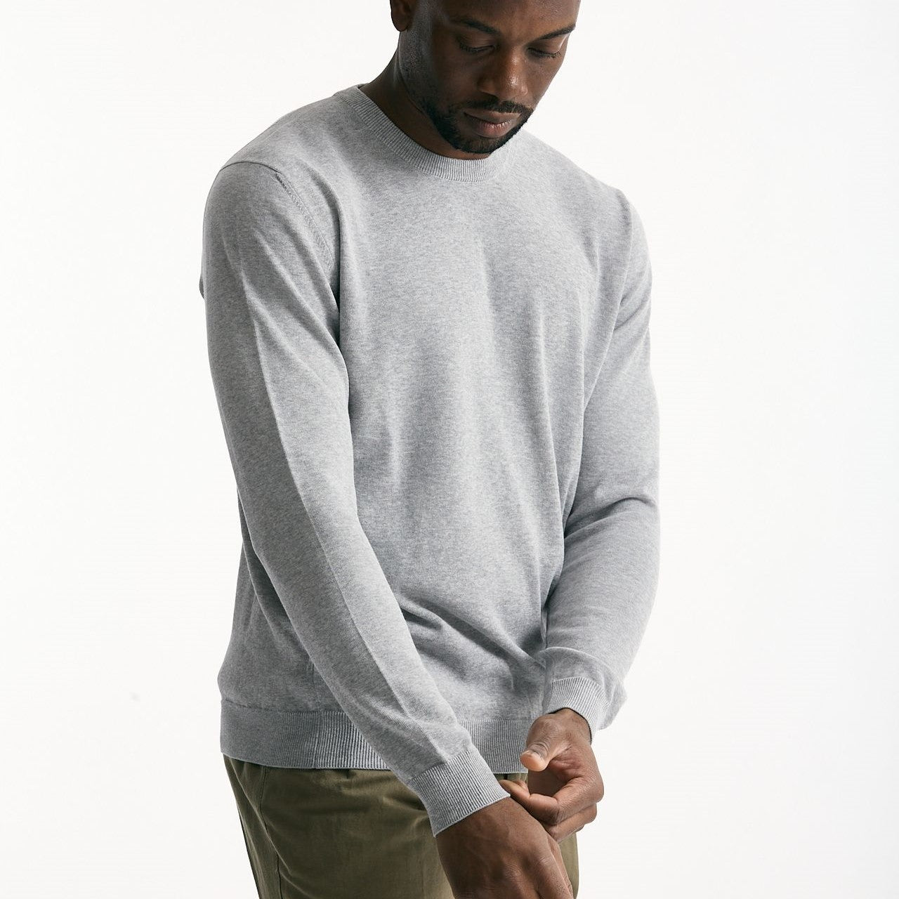 Maglia girocollo in cotone grigio men Zanone - 6