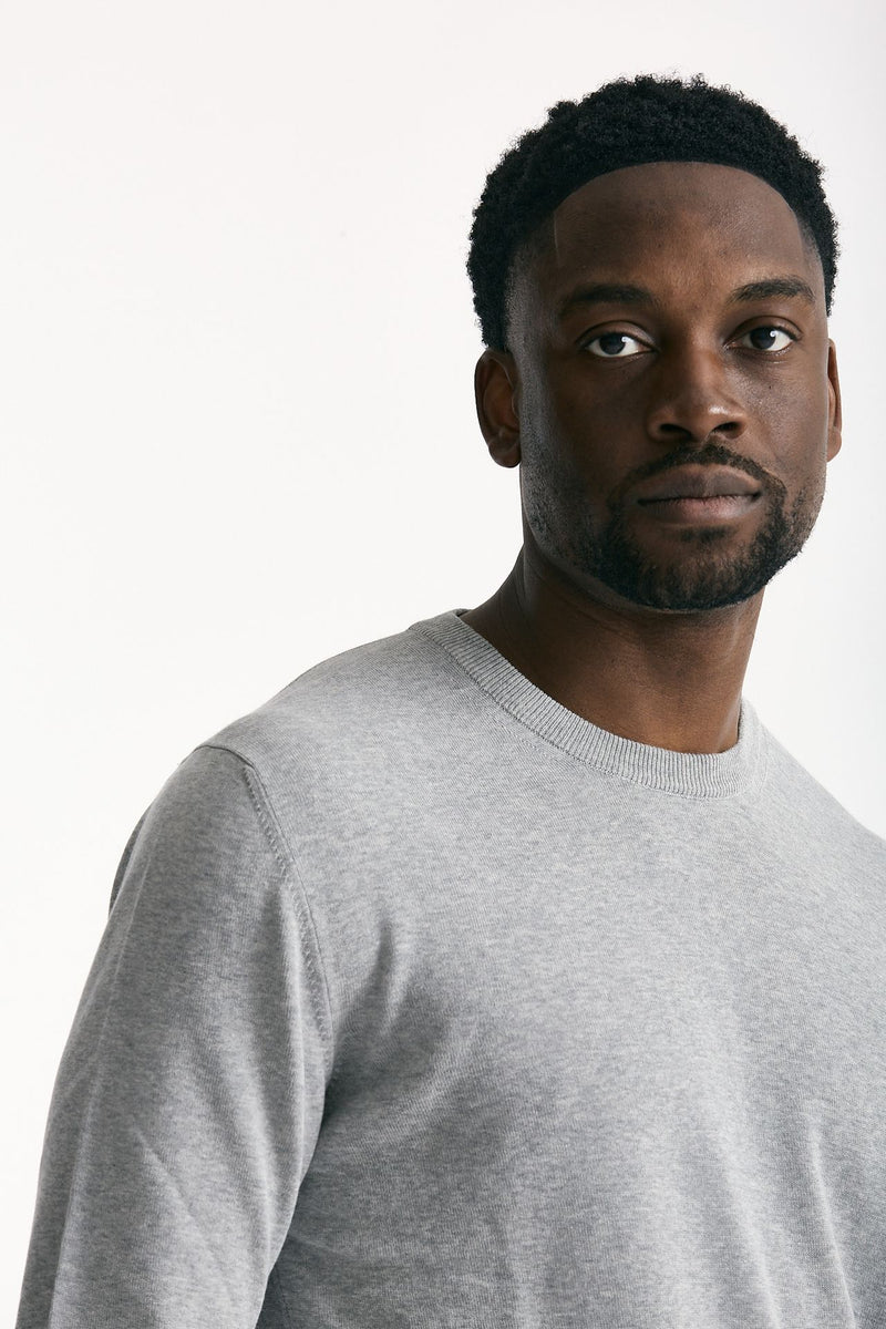 Maglia girocollo in cotone grigio men Zanone - 5