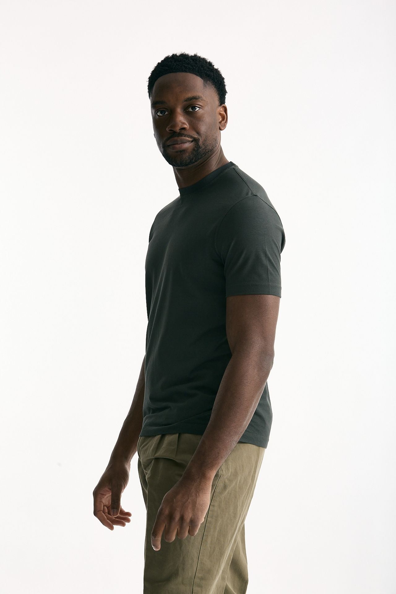 T shirt Icecotton in cotone verde scuro men Zanone - 1