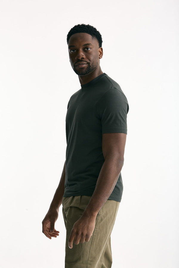 T shirt Icecotton in cotone verde scuro men Zanone
