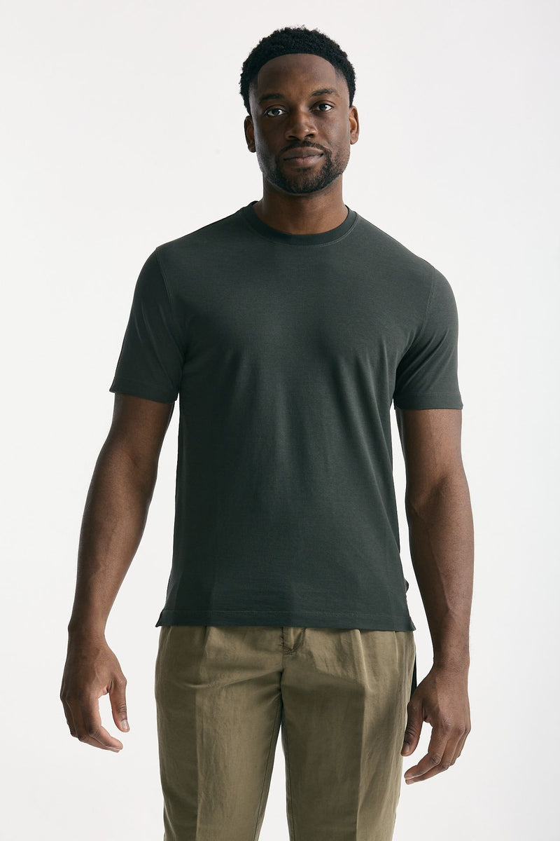 T shirt Icecotton in cotone verde scuro men Zanone - 5