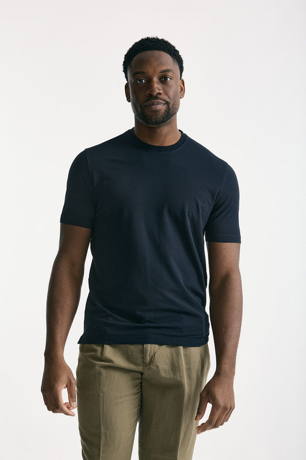 T shirt Icecotton in cotone blu men Zanone