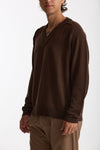 Maglia in lana marrone Scollo a V men Atomo factory - 4
