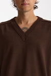 Maglia in lana marrone Scollo a V men Atomo factory - 5