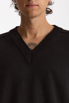 Maglia in lana nero Scollo a V men Atomo factory - 5