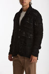Cardigan in lana e poliammide nero men Atomo factory - 4