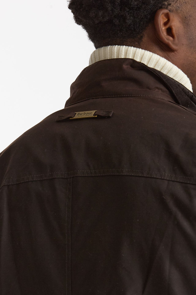 Field jacket OGSTON WAX JACKET in cotone cerato marrone scuro men Barbour - 7