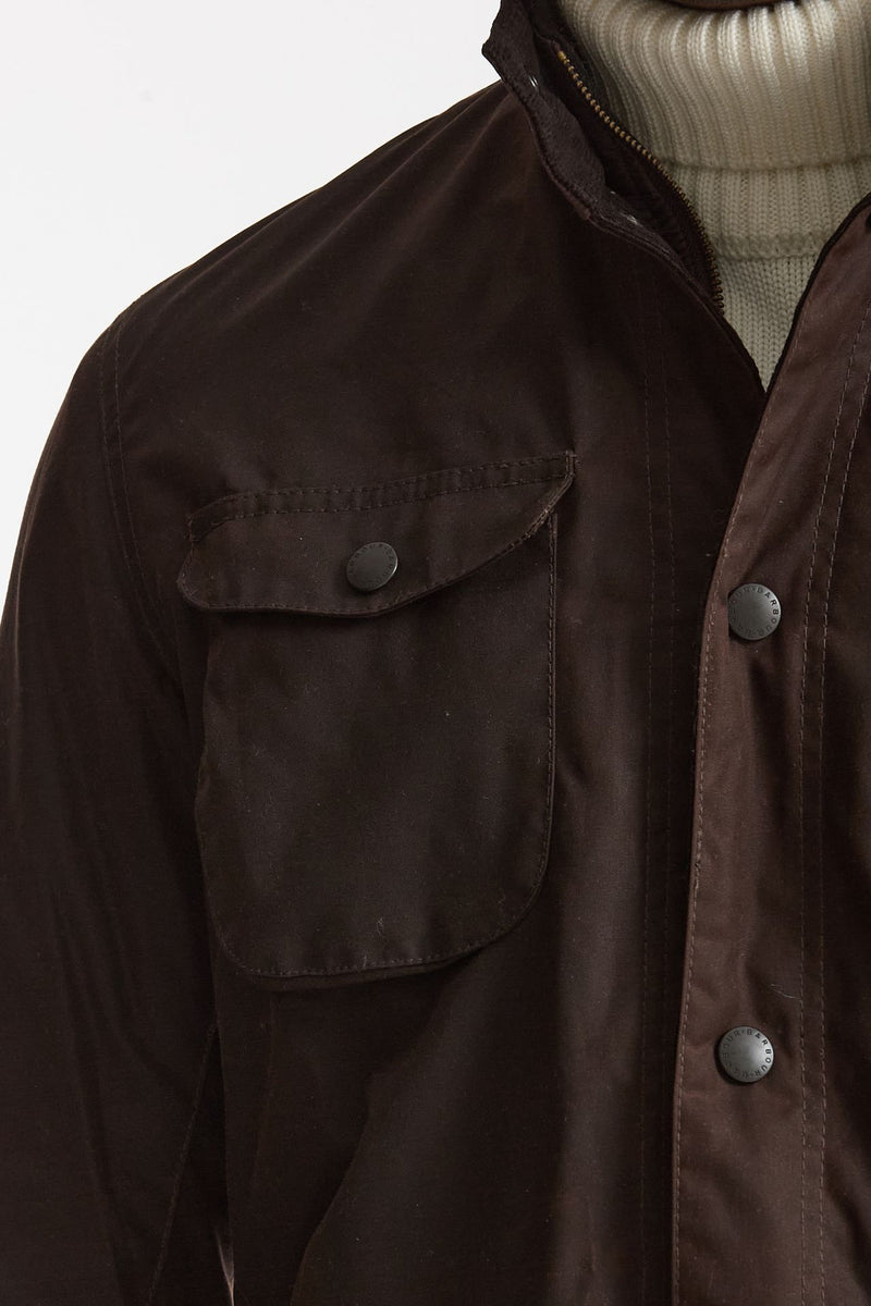 Field jacket OGSTON WAX JACKET in cotone cerato marrone scuro men Barbour - 6