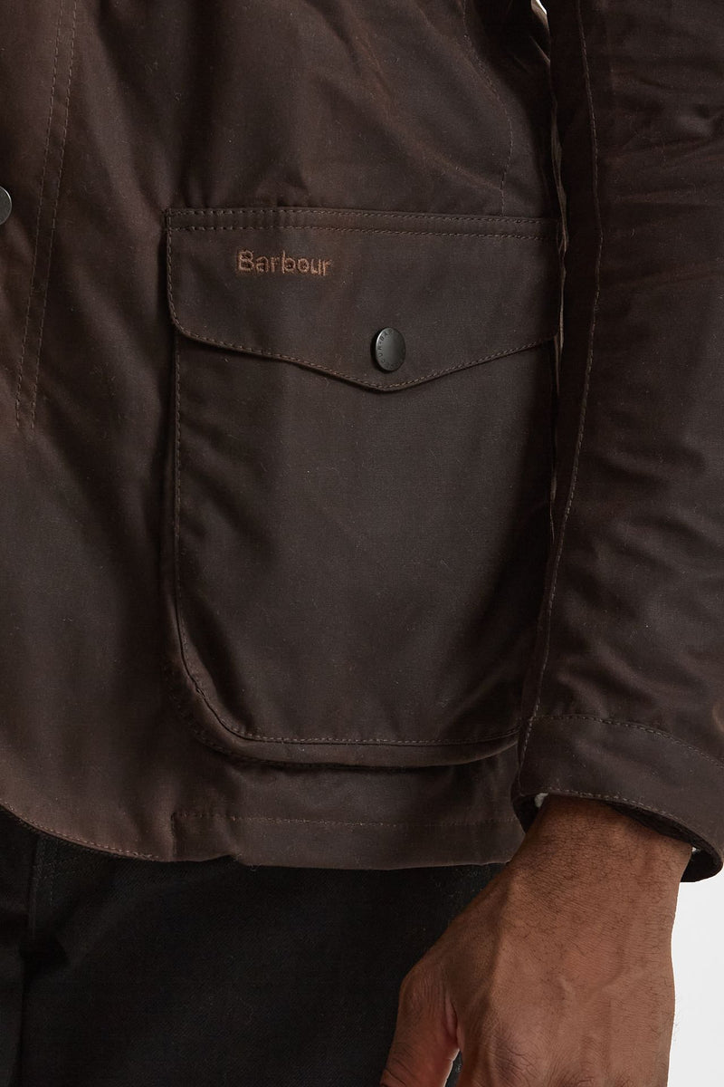 Field jacket OGSTON WAX JACKET in cotone cerato marrone scuro men Barbour - 8
