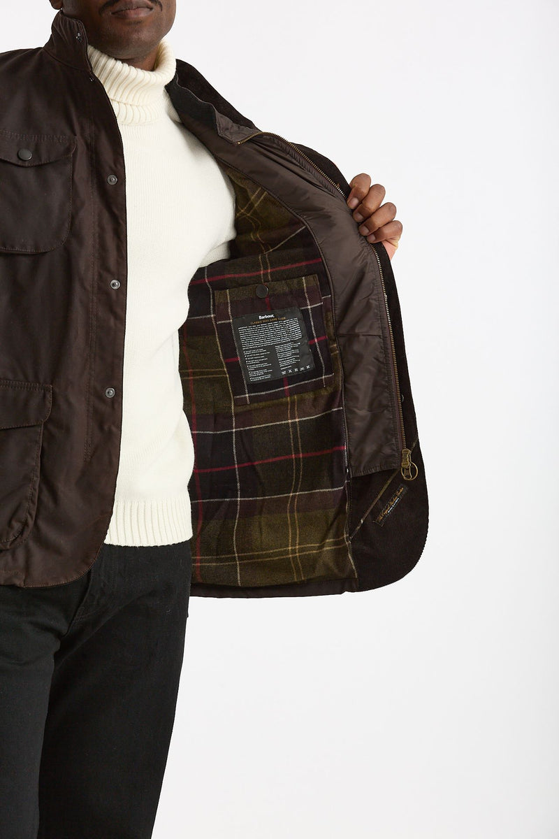 Field jacket OGSTON WAX JACKET in cotone cerato marrone scuro men Barbour - 9