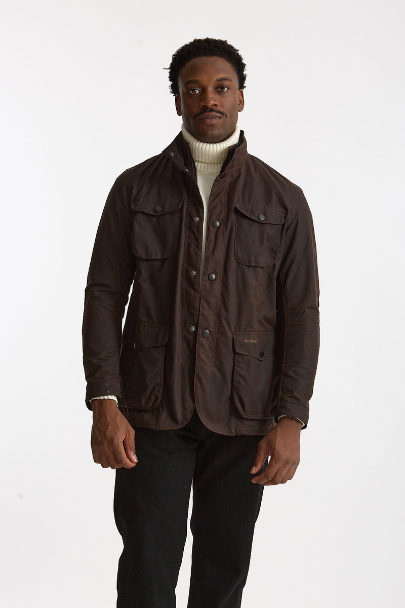 Field jacket OGSTON WAX JACKET in cotone cerato marrone scuro men Barbour - 2