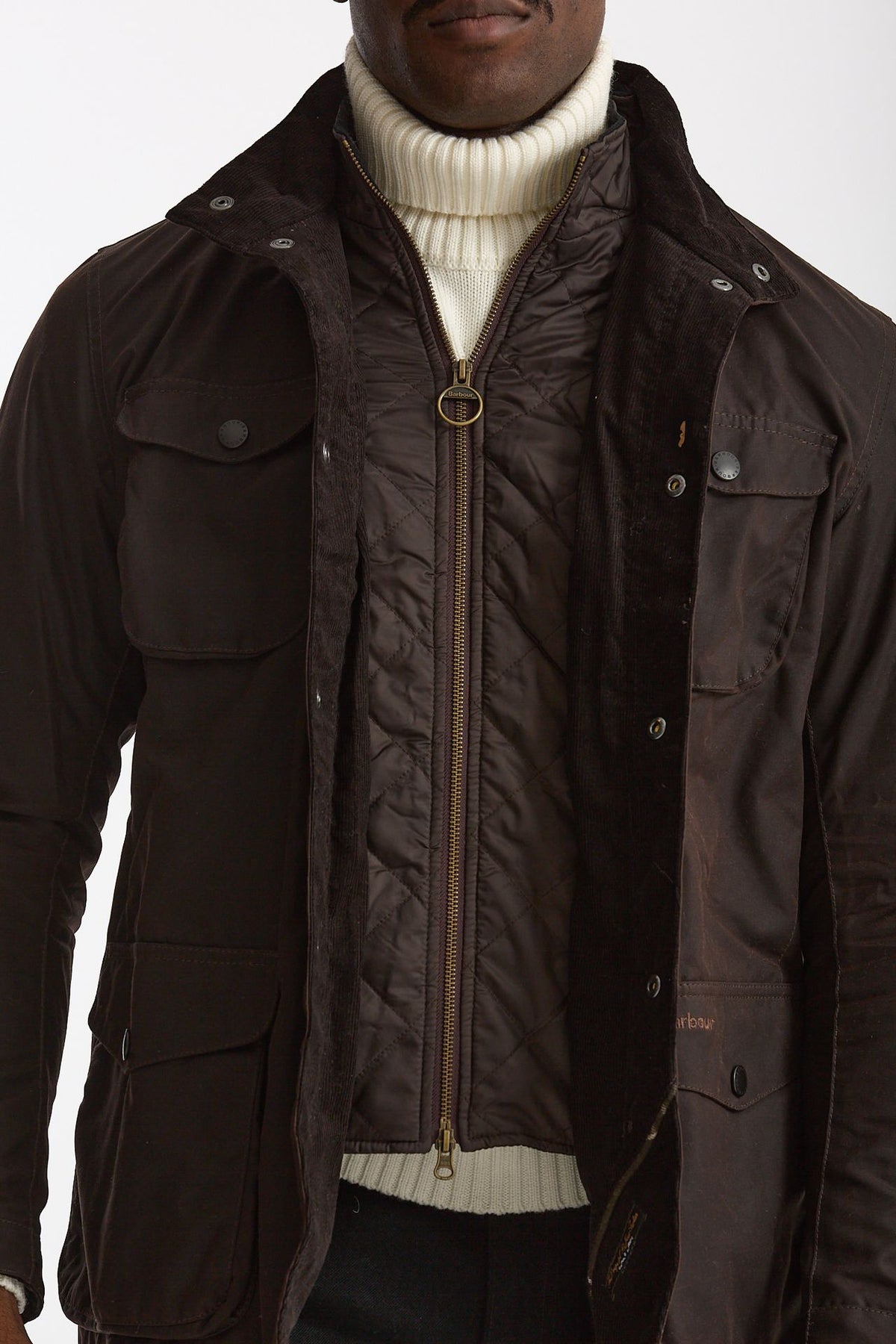 Field jacket OGSTON WAX JACKET in cotone cerato marrone scuro men Barbour - 10
