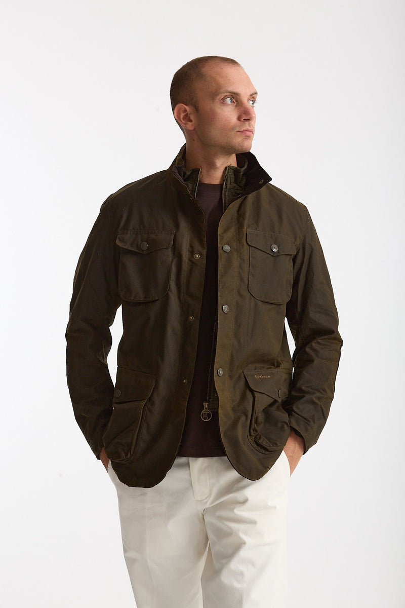 Field jacket OGSTON WAX JACKET in cotone cerato olive men Barbour - 1