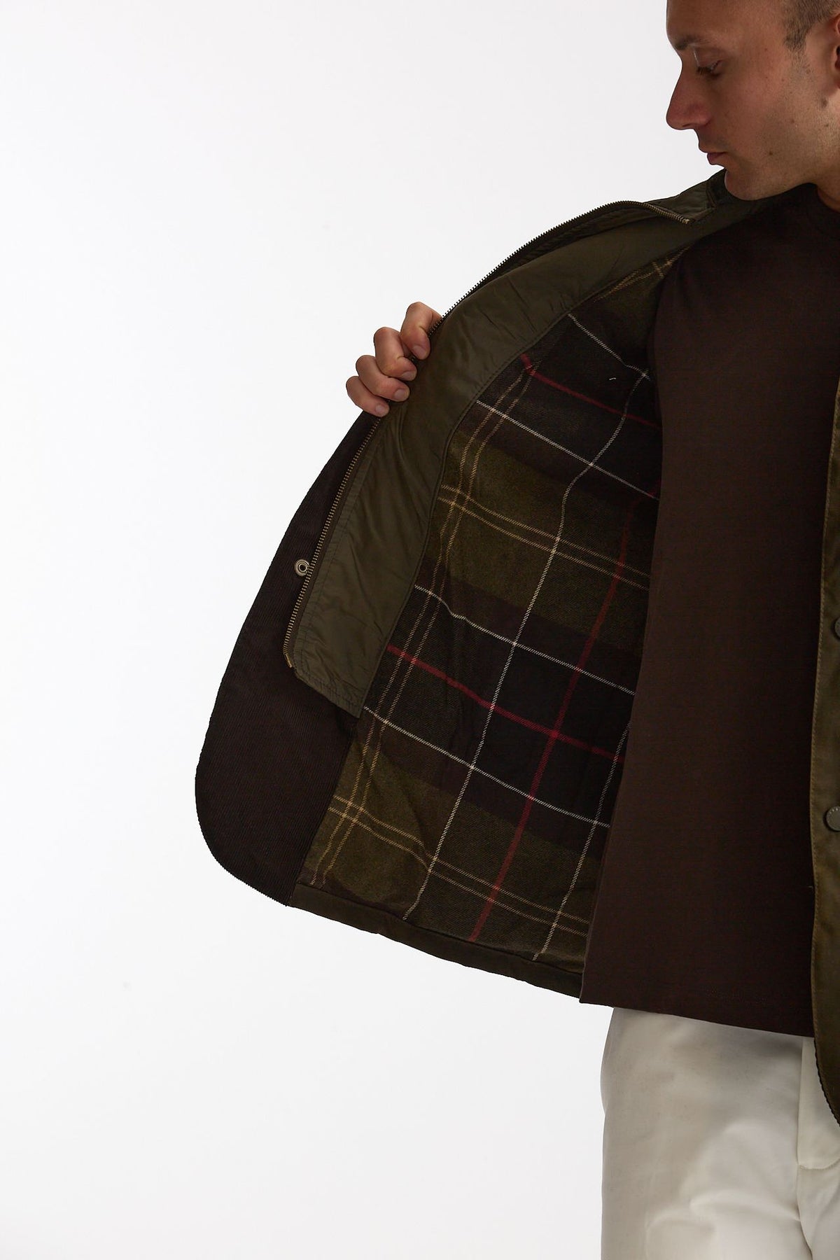 Field jacket OGSTON WAX JACKET in cotone cerato olive men Barbour - 8