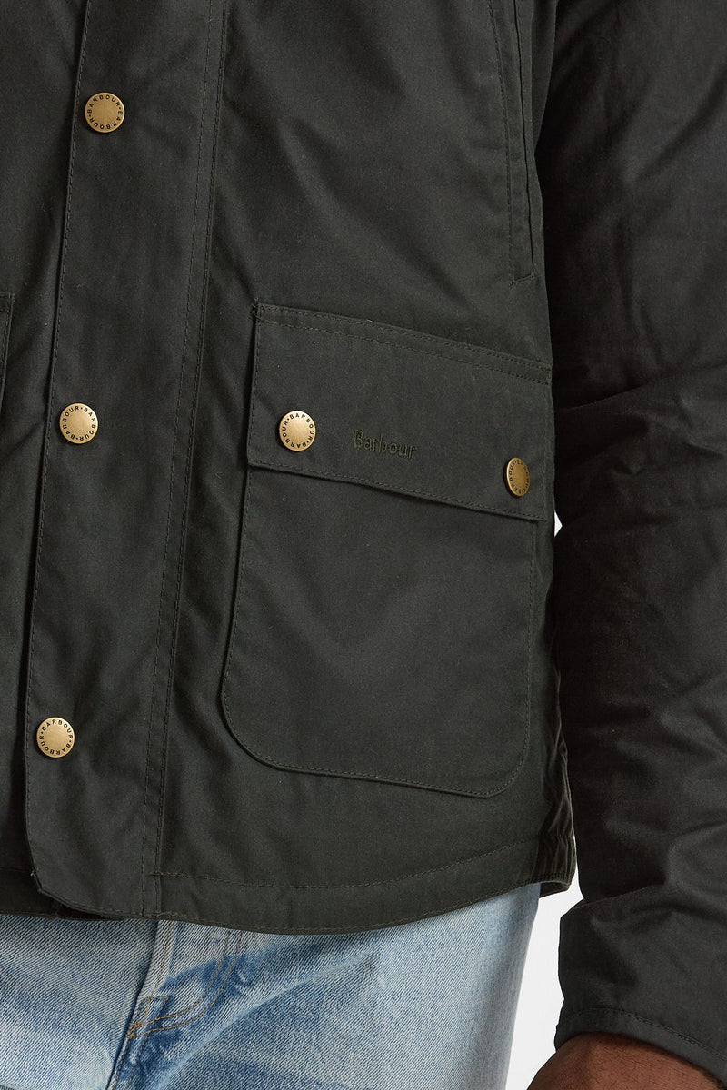 Giubbino REELIN WAX JACKET in cotone cerato sage-verde men Barbour - 5